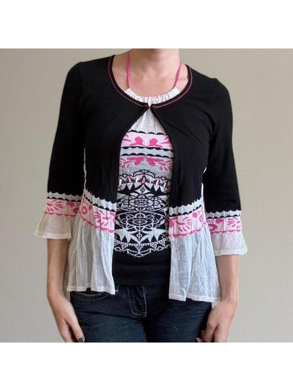 90s Italian knit cardigan set.